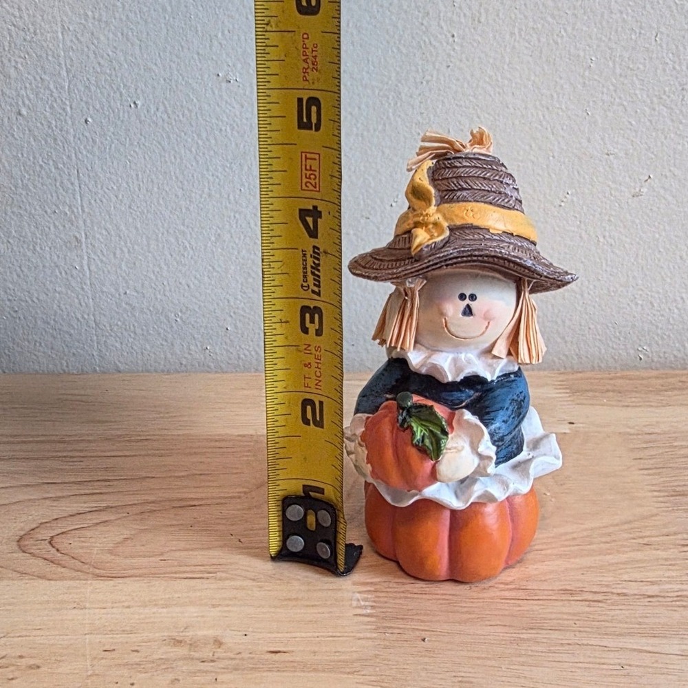 Greenbrier International Unisex 5" Scarecrow Figurine Orange Fall Harvest Decor